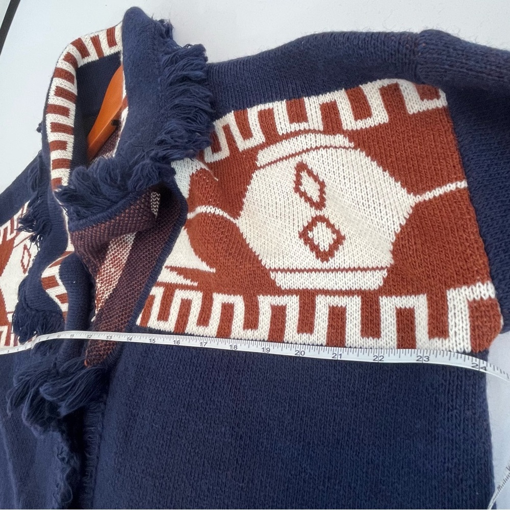 NWT COCOGIO Navy and White Patterned Cardigan Size Medium - Picture 10 of 10